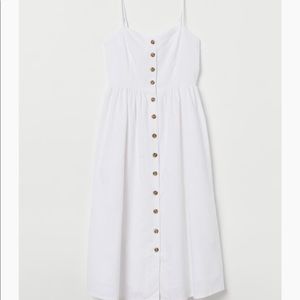 H&M White Linen- blend dress , size M
